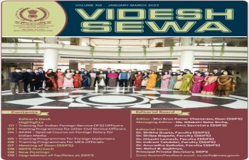 The 13th edition of SSIFS' Quarterly Newsletter "Videsh Sewa" for the period January - March 2022